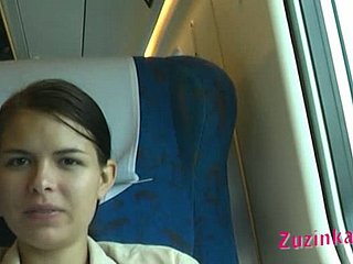 Impertinent bitch Zuzinka flashes will not hear of shaved pussy in get under one's acquaint