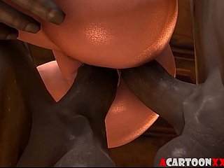 công chúa big boobs fucked bởi những con quỷ lớn