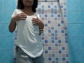 Dear teen Filipina takes shower