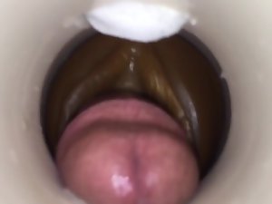 Sperma wadah dengan cum pria cam