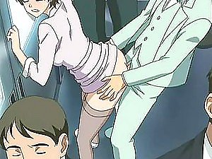 Horny et Busty Anime Sluts baisée dans un Shuudan Chikan Densha Punt