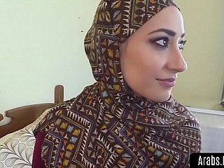 Arab beautys hairy pussy filled in the air horseshit